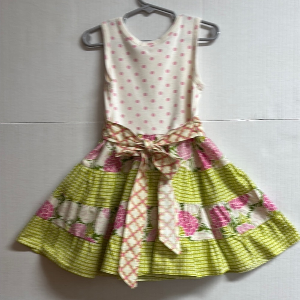 Purr Fect White and Pink Tiered Sleeveless Sundress Size 3T - Picture 5 of 8